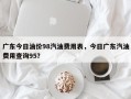 广东今日油价98汽油费用表，今日广东汽油费用查询95？