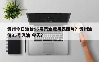贵州今日油价95号汽油费用表图片？贵州油价95号汽油 今天？