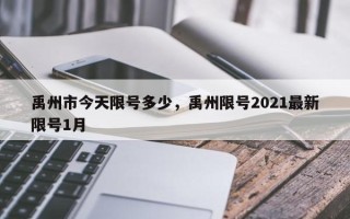 禹州市今天限号多少，禹州限号2021最新限号1月
