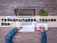 宁夏今日油价92汽油费用表，宁夏油价最新费用表？