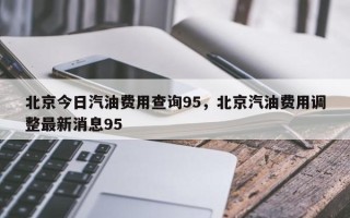 北京今日汽油费用查询95，北京汽油费用调整最新消息95