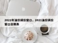 2022年油价调价窗口，2021油价调价窗口日期表