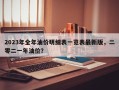 2023年全年油价明细表一览表最新版，二零二一年油价？