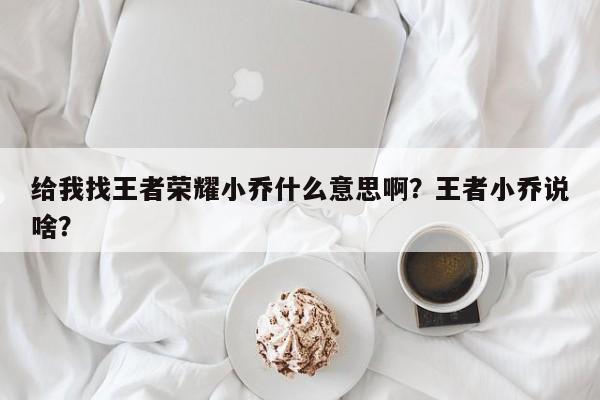 给我找王者荣耀小乔什么意思啊？王者小乔说啥？
